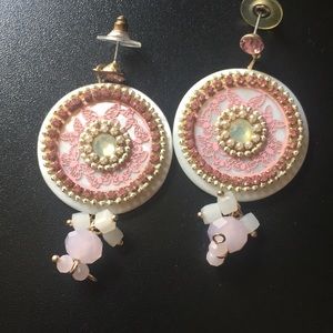 NWOT Pink Butterfly Earrings